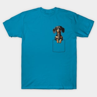 Dachshund Wiener Dog In Pocket Love T-Shirt